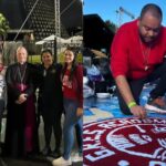 Acadêmicos do Salgueiro participa da confecção de tapetes de Corpus Christi na Catedral Metropolitana do Rio de Janeiro