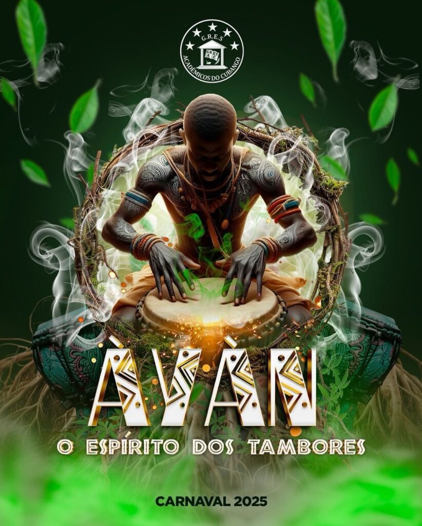 Acadêmicos do Cubango Revela Enredo para o Carnaval 2025: “Àyàn, o Espírito dos Tambores”