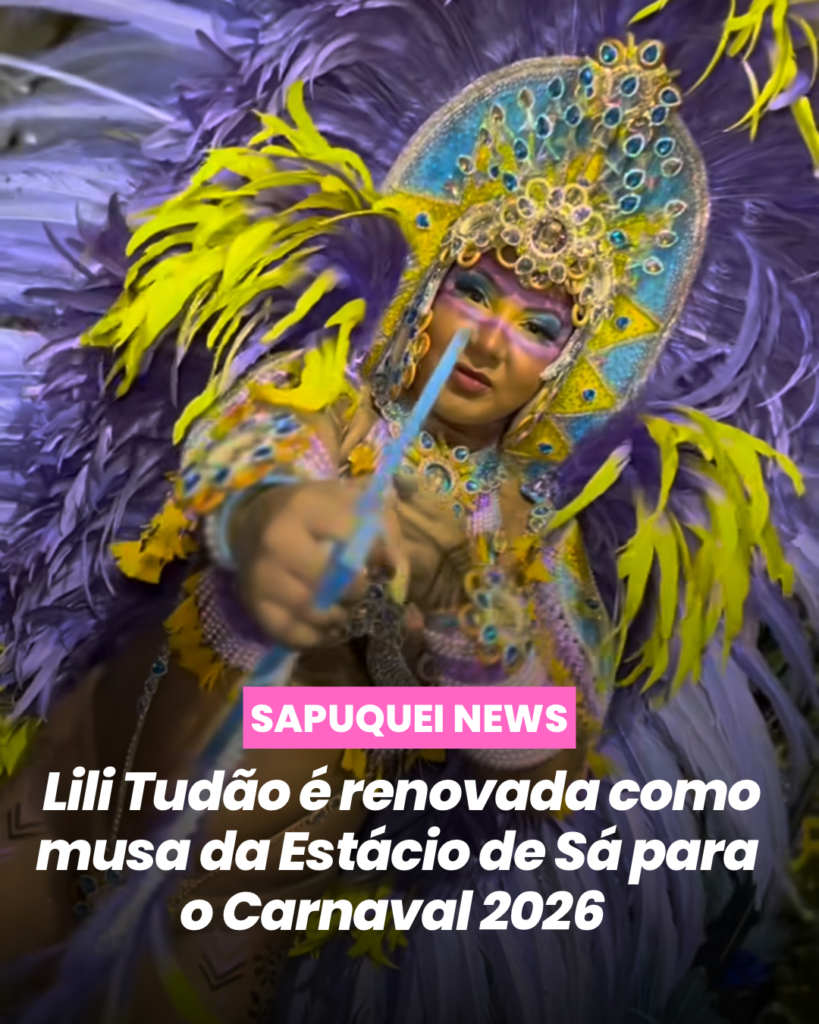 Lili Tudão é renovada como musa da Estácio de Sá para o Carnaval 2026