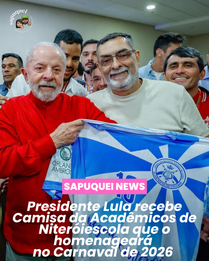 Presidente Lula recebe camisa da Acadêmicos de Niterói, escola que o homenageará no Carnaval 2026