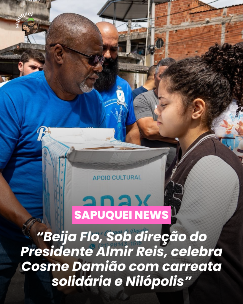 Beija-Flor celebra Cosme e Damião com carreata solidária em Nilópolis